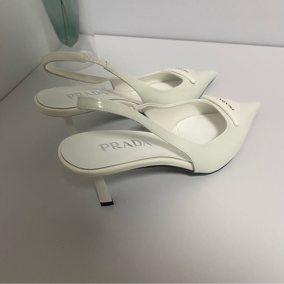 Prada Women's Cream Slingback Heels - Picture 2 of 4